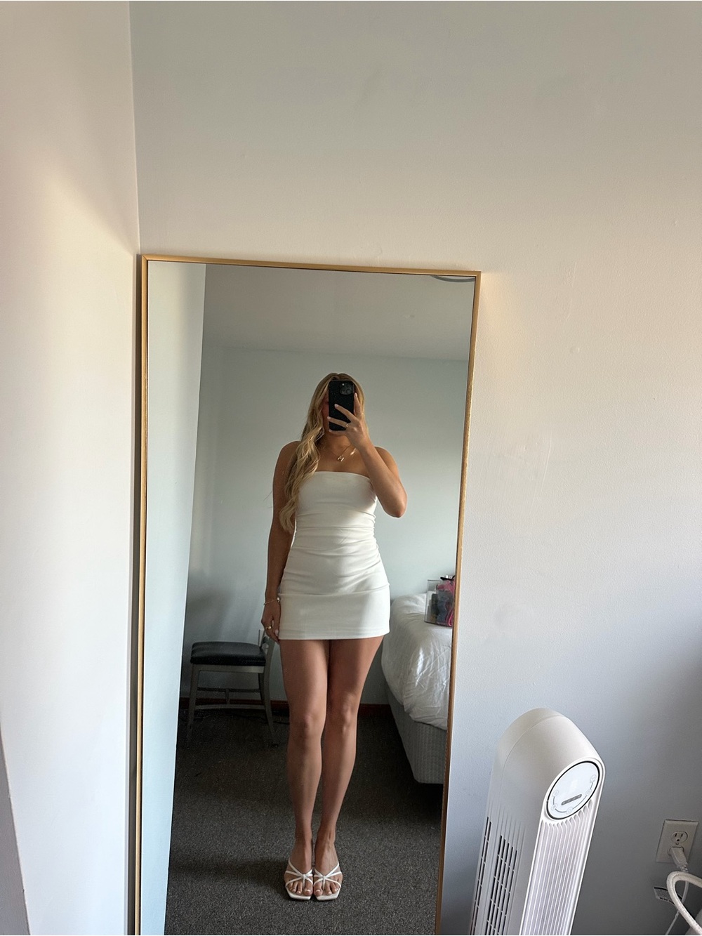 Superdown White Strapless Mini Dress